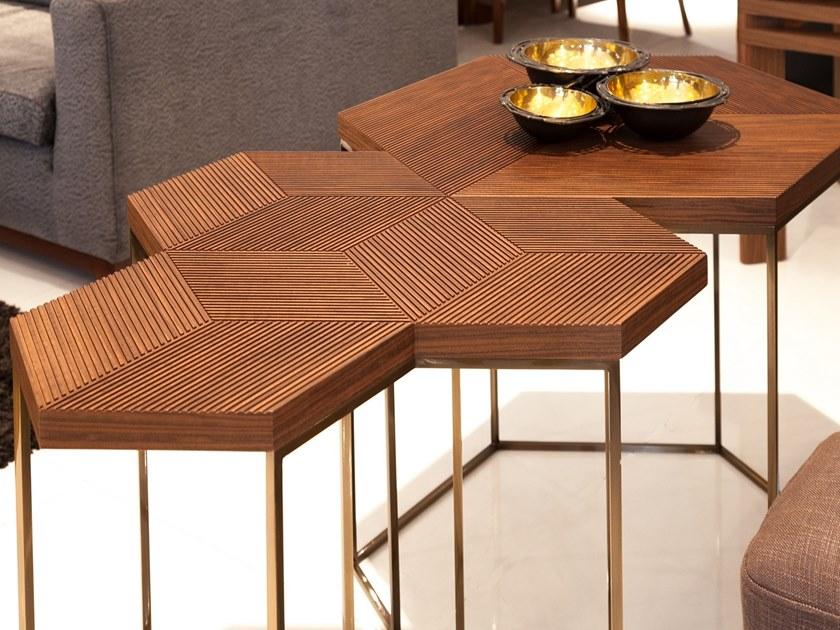 Mobi Шестиугольный журнальный столик из орехового дерева sun-id-1381740 - Вид №2