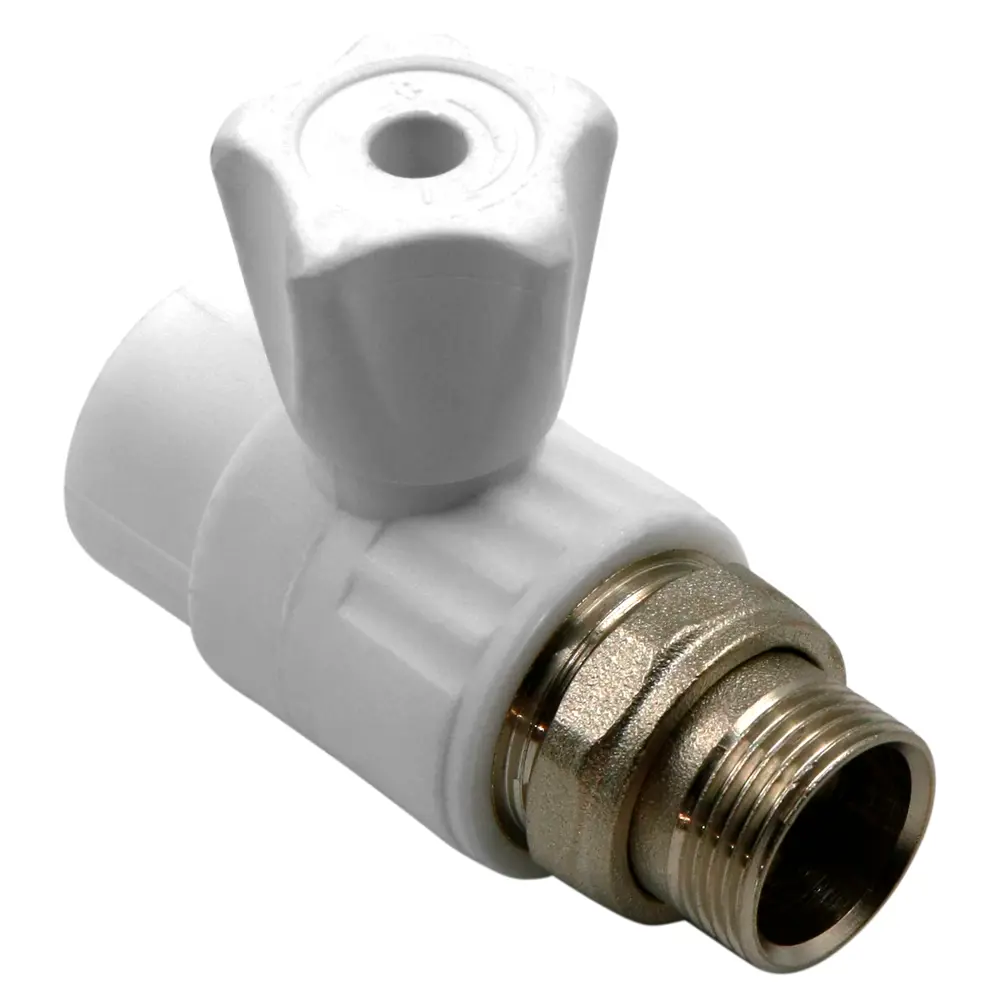 Кран для радиатора прямой Ростерм 1/2"x20 мм полипропилен ручка барашек STLM-2061172