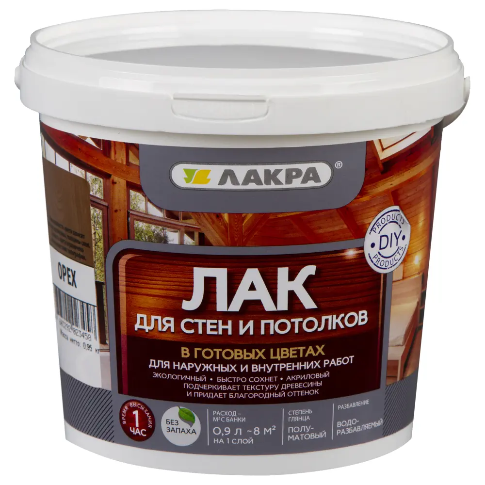 Лак тонированный для стен и потолка Лакра цвет орех 0.9 л STLM-2123733 - Вид №2