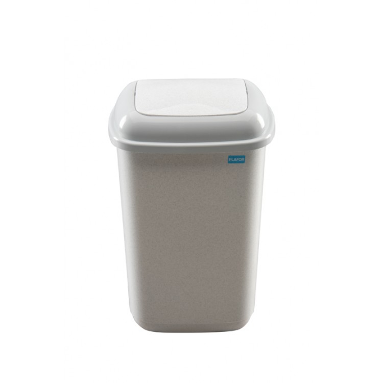 707-04 PLAFOR Контейнер цвета мрамор с плавающей крышкой 90 л. Мраморный 