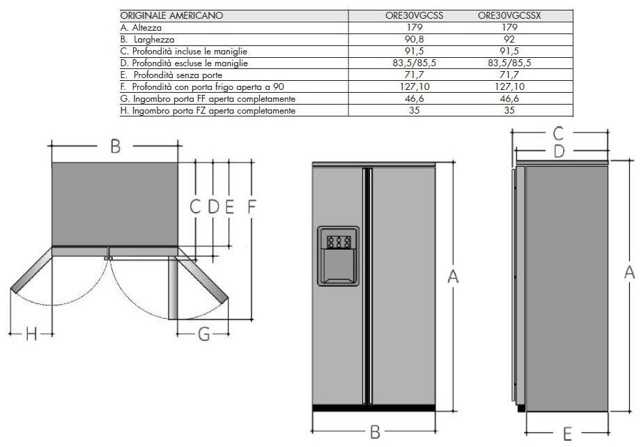 mabe Американский холодильник из нержавеющей стали в современном стиле с диспенсером для воды с диспенсером для льда класса а + Side by side | prof. 71cm sun-id-1493586 - Вид №2