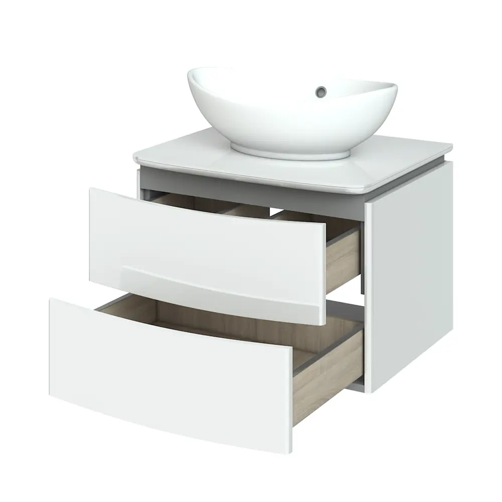 Тумба под раковину подвесная Vigo Cosmo 60 см цвет белый STLM-2019642 - Вид №2