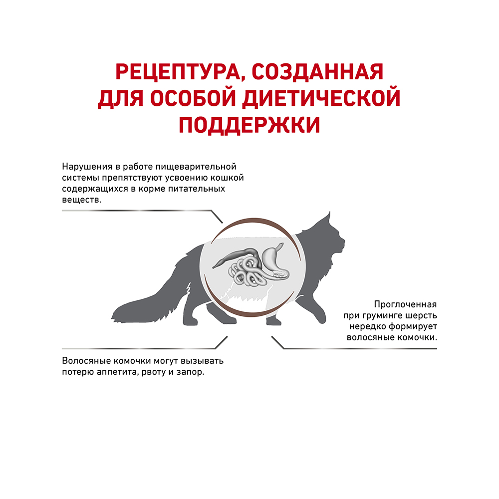 ПР0053522 Корм для кошек Vet Diet Gastro Intestinal Hairball Control при нарушении пищеварения сух. 2кг ROYAL CANIN  - Вид №1