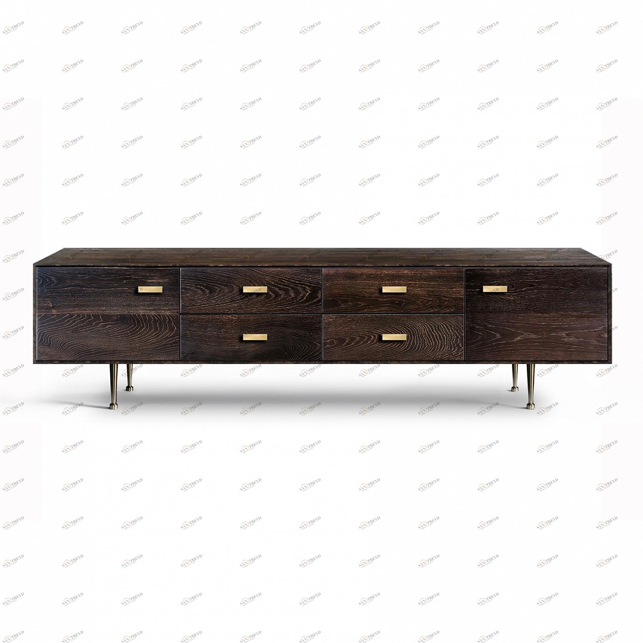 Тумба длинная с 4 ящиками ясень кофейный Bullwood ACWD BULLWOOD 00-3981910 Коричневый 