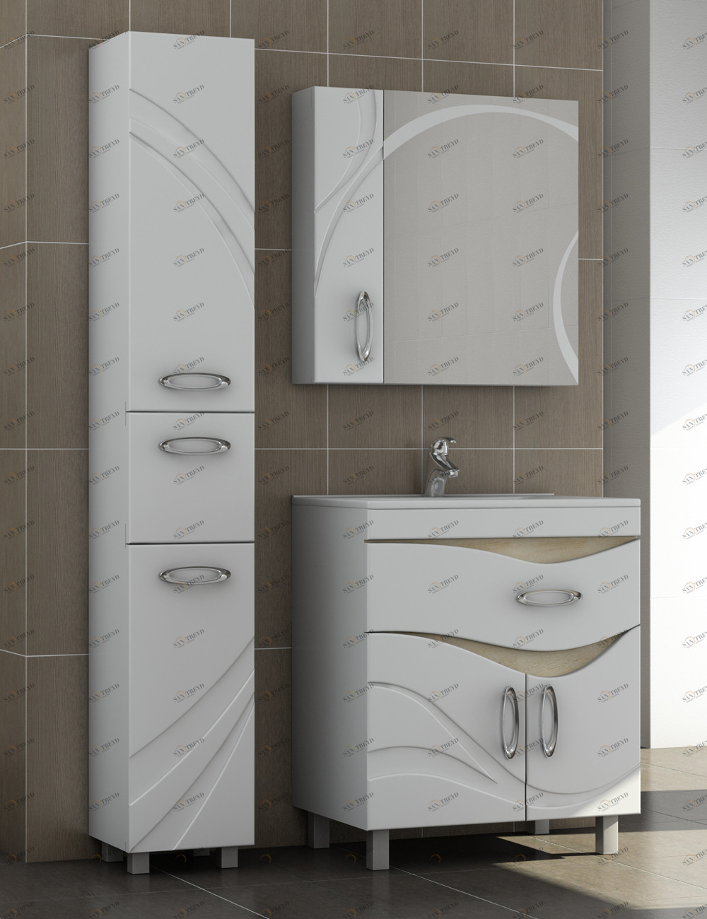 Пенал Mirella 300300⨉300⨉1890 мм белый Santreyd sun-id-665305