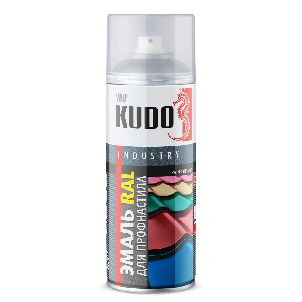 Эмаль аэрозольная для металлочерепицы KUDO акриловая глянцевая цвет серый 520 мл STLM-2046485