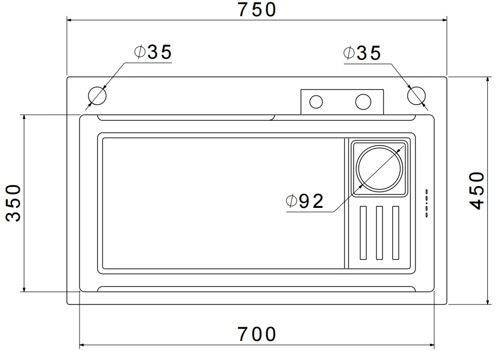 Кухонная мойка 7545 GRANFEST METAL - Вид №1