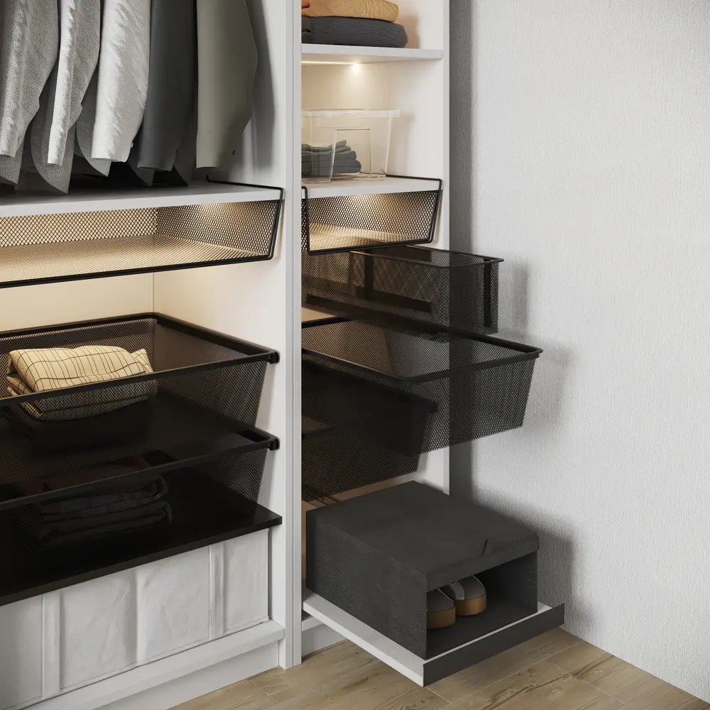 Выдвижная корзина с рамой KONSENSA 56x35.7x12 см цвет черный STLM-2103736 - Вид №12