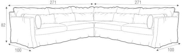 Sits Модульный угловой диван из ткани на 4 места Sara sun-id-1489601 - Вид №6