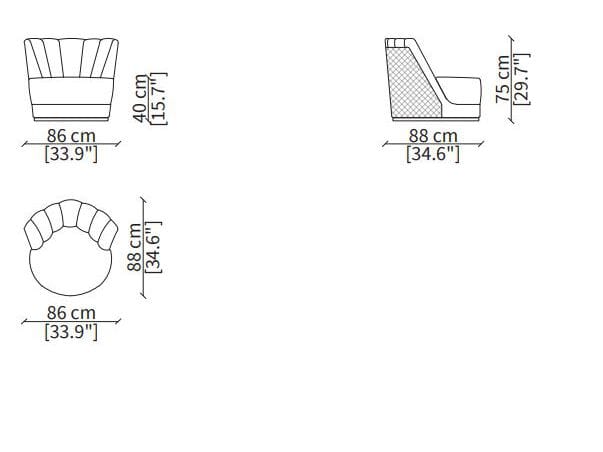 Тканевое кресло Vittoria Frigerio Белый ARCH-00095756 - Вид №3
