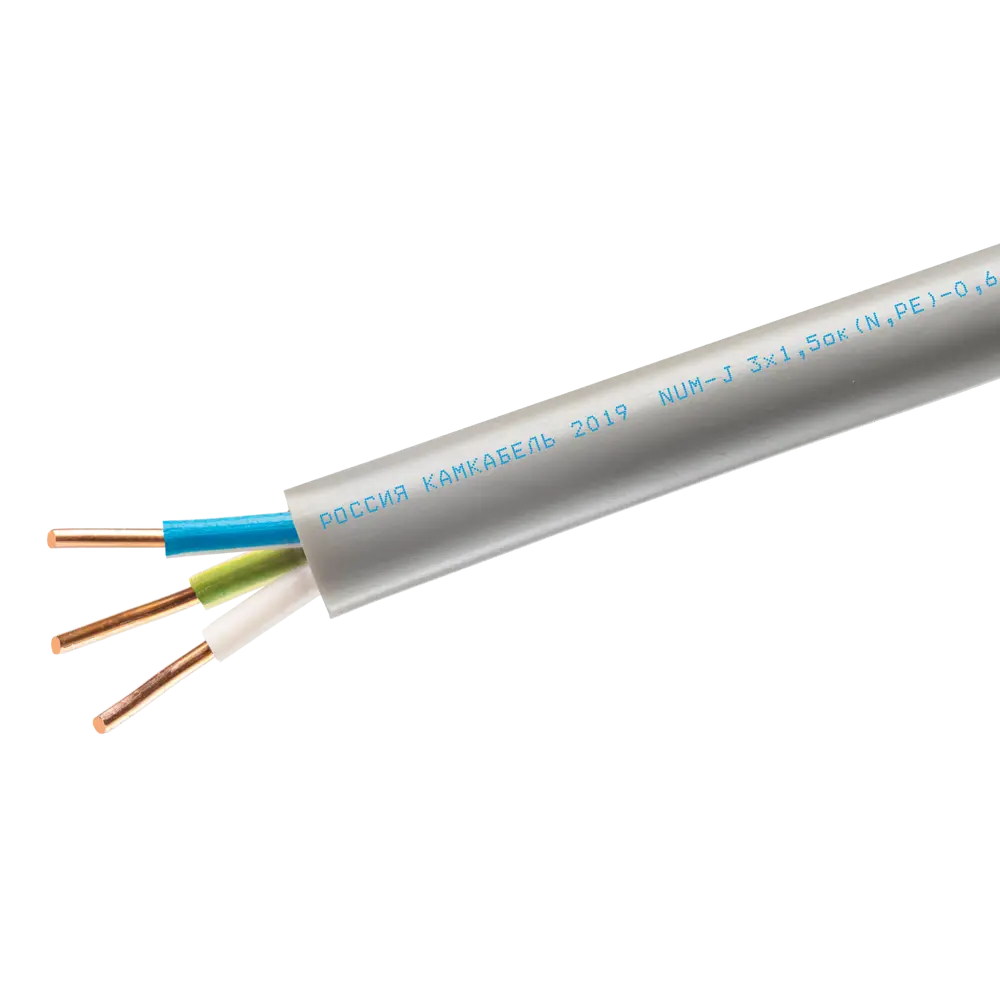 Кабель Камкабель NUM 3x1.5 5 м ГОСТ цвет серый 81933538 STLM-2061314  - Вид №1