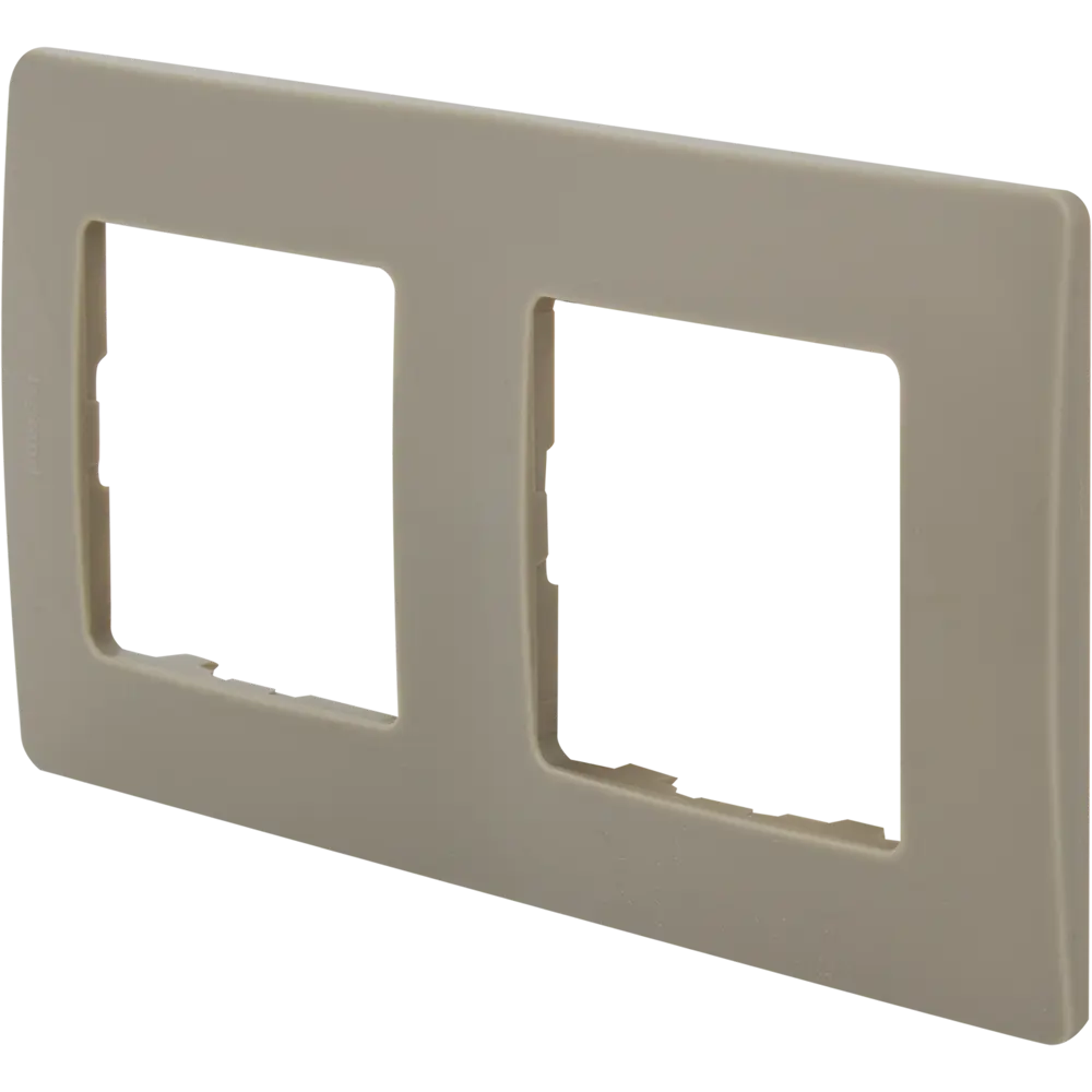 Рамка для розеток и выключателей Legrand Etika 2 поста, цвет светлая галька STLM-2013652 - Вид №1