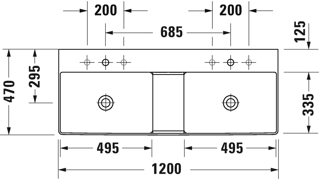 2353120070 Подвесная раковина настенная овальная Duravit DuraSquare - Вид №1