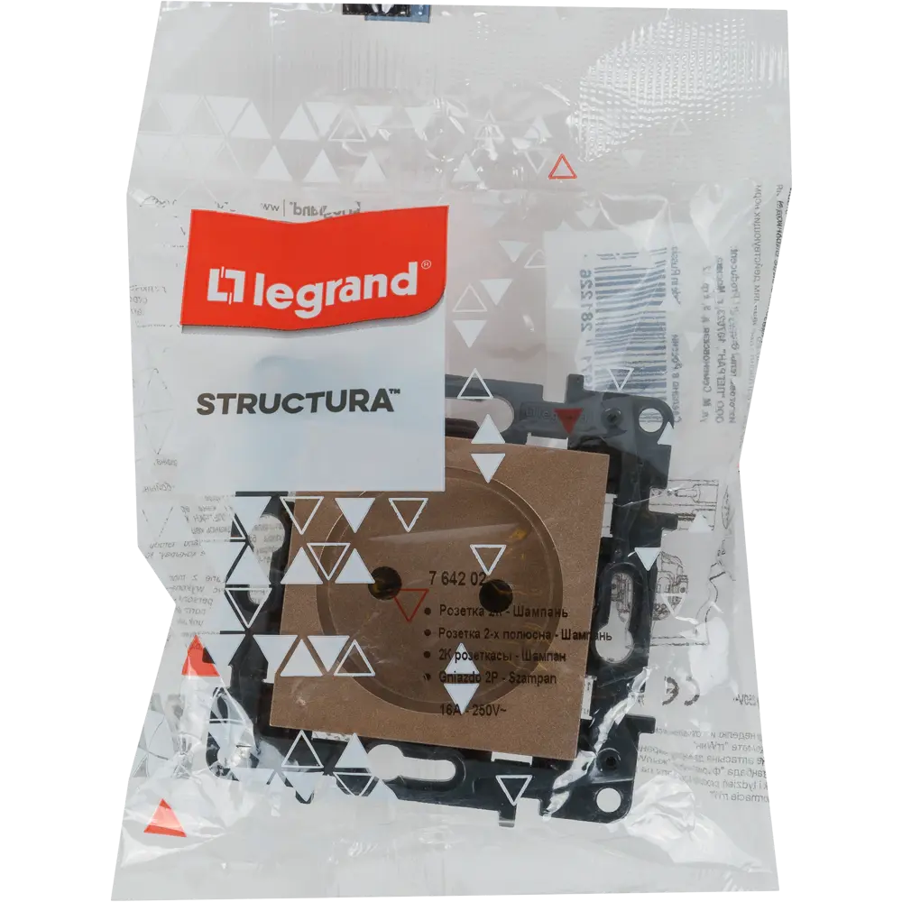 Розетка без заземления - Legrand Structura - без шторок 16А 250В винтовые зажимы - шампань STLM-2195786 - Вид №4