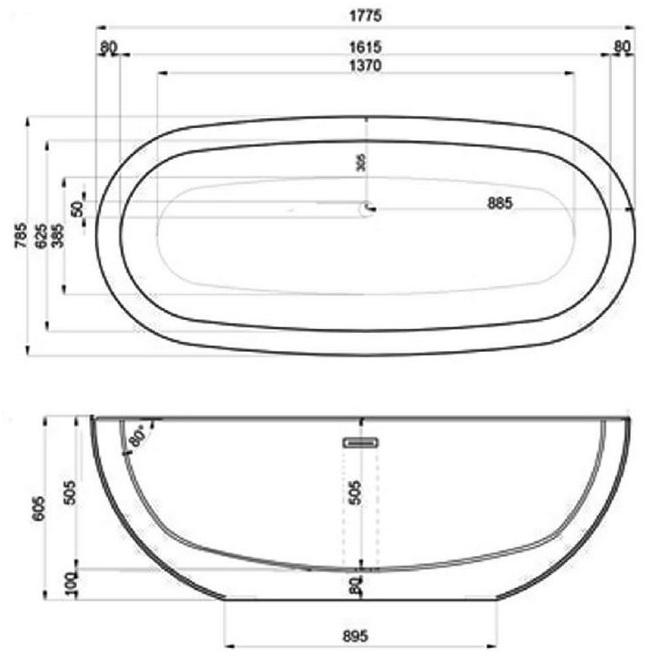 JEE-O Отдельностоящая овальная ванна Moloko Sbm008 - Вид №4