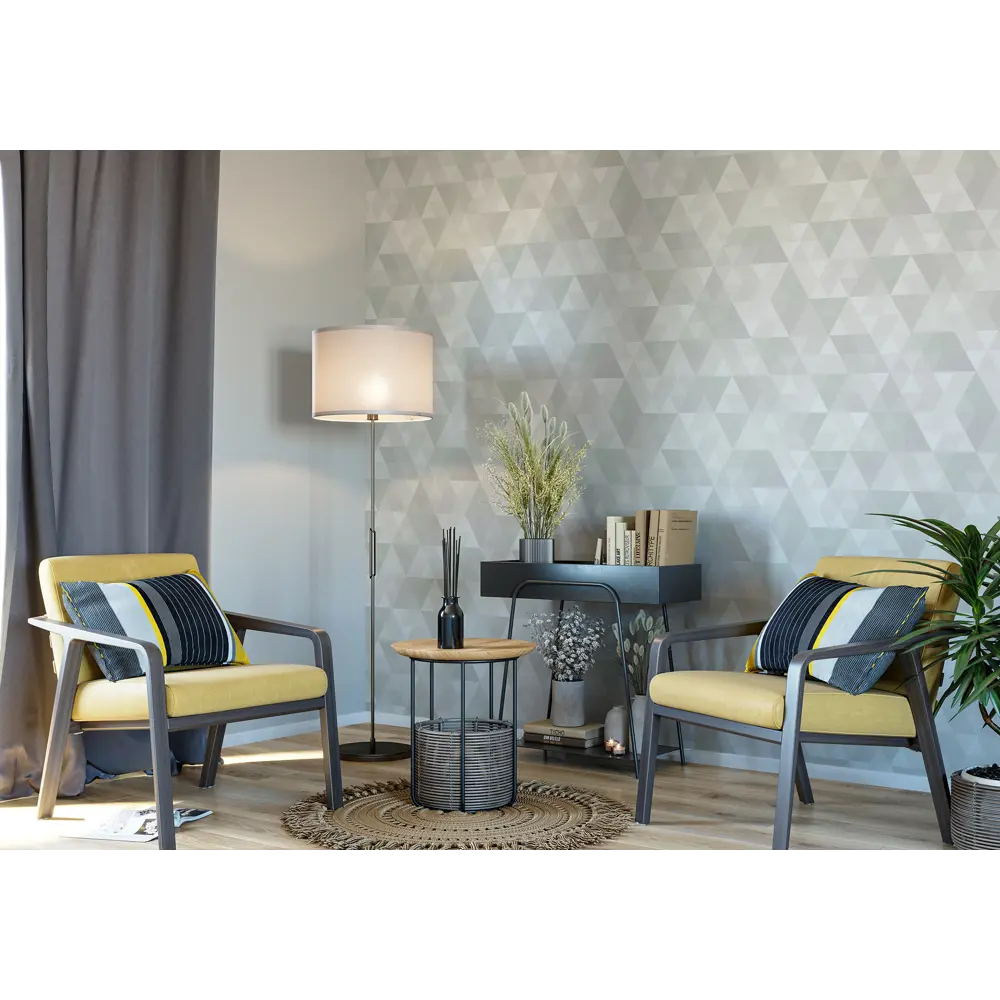 Обои флизелиновые Vog Collection Triugla серо-зеленые 1.06 м VV72594-47 STLM-2017779 - Вид №3