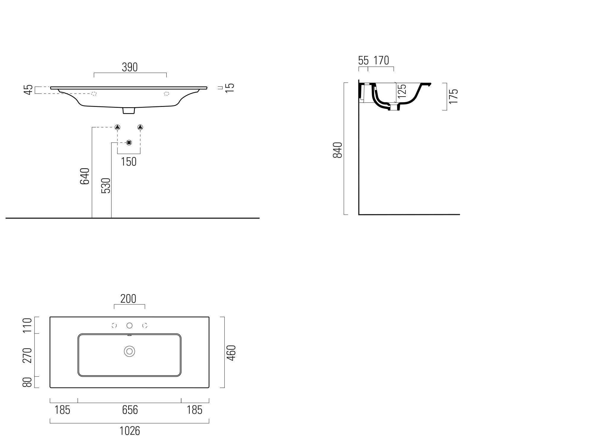 Прямоугольная раковина с держателем для полотенец GSI ceramica чистый ARCH-00079337 - Вид №5