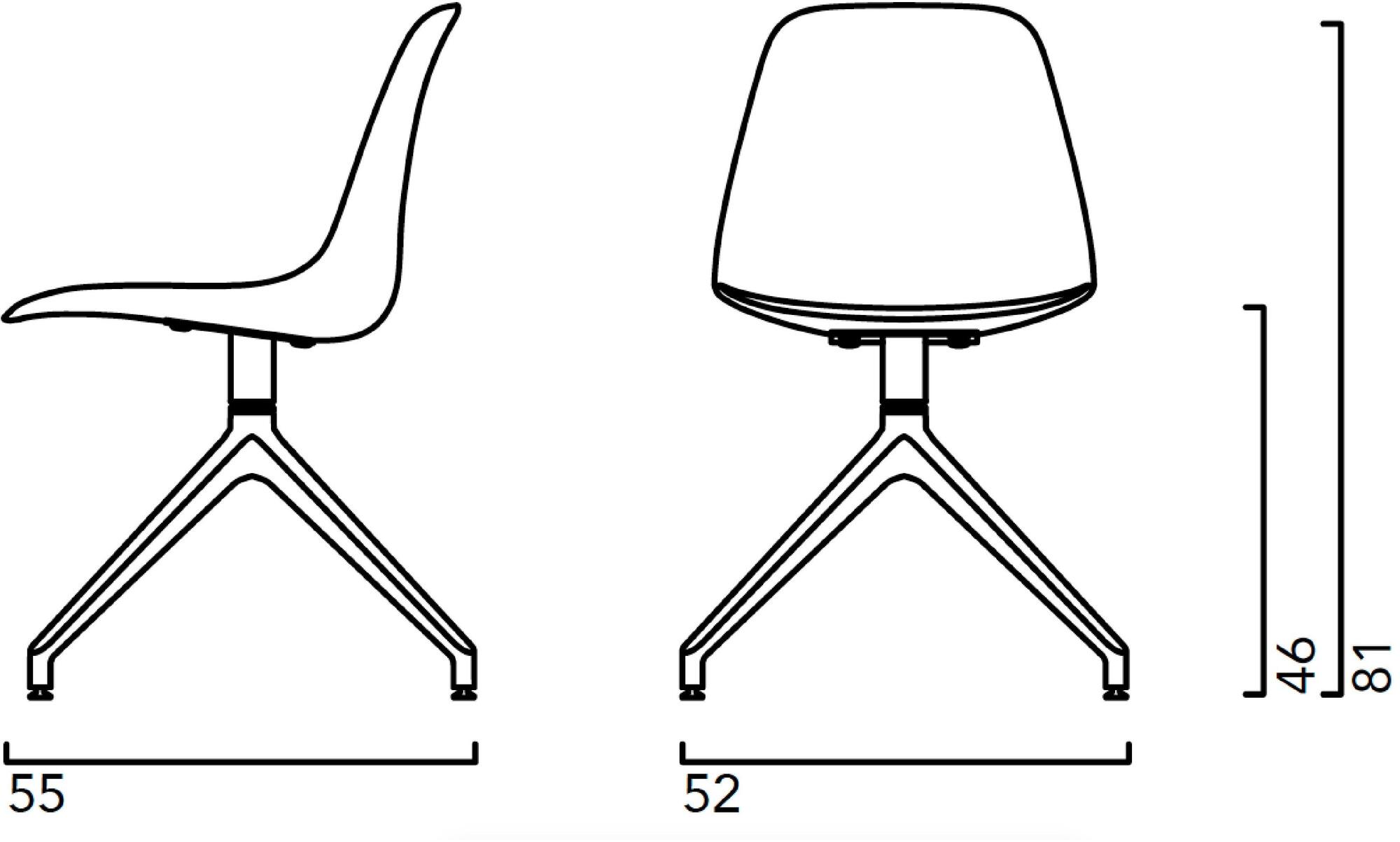 Crassevig Поворотный офисный стул из полипропилена на козелке Pola sun-id-1504498 - Вид №5