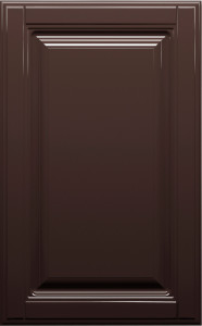 Фасады для кухни Кантри Фрезеровка «Прямоугольник Фолк» Шоколад глянец №419