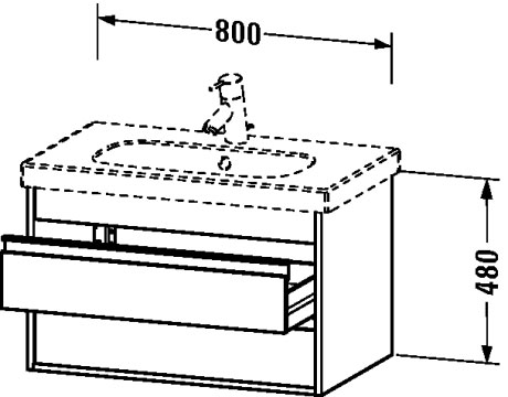 KT664705151 Ketho Тумбочка подвесная Сосна коричневая, декор Duravit - Вид №1