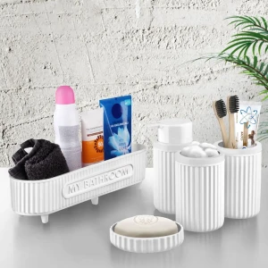 Набор аксессуаров для ванной Merlo 5 предметов цвет белый