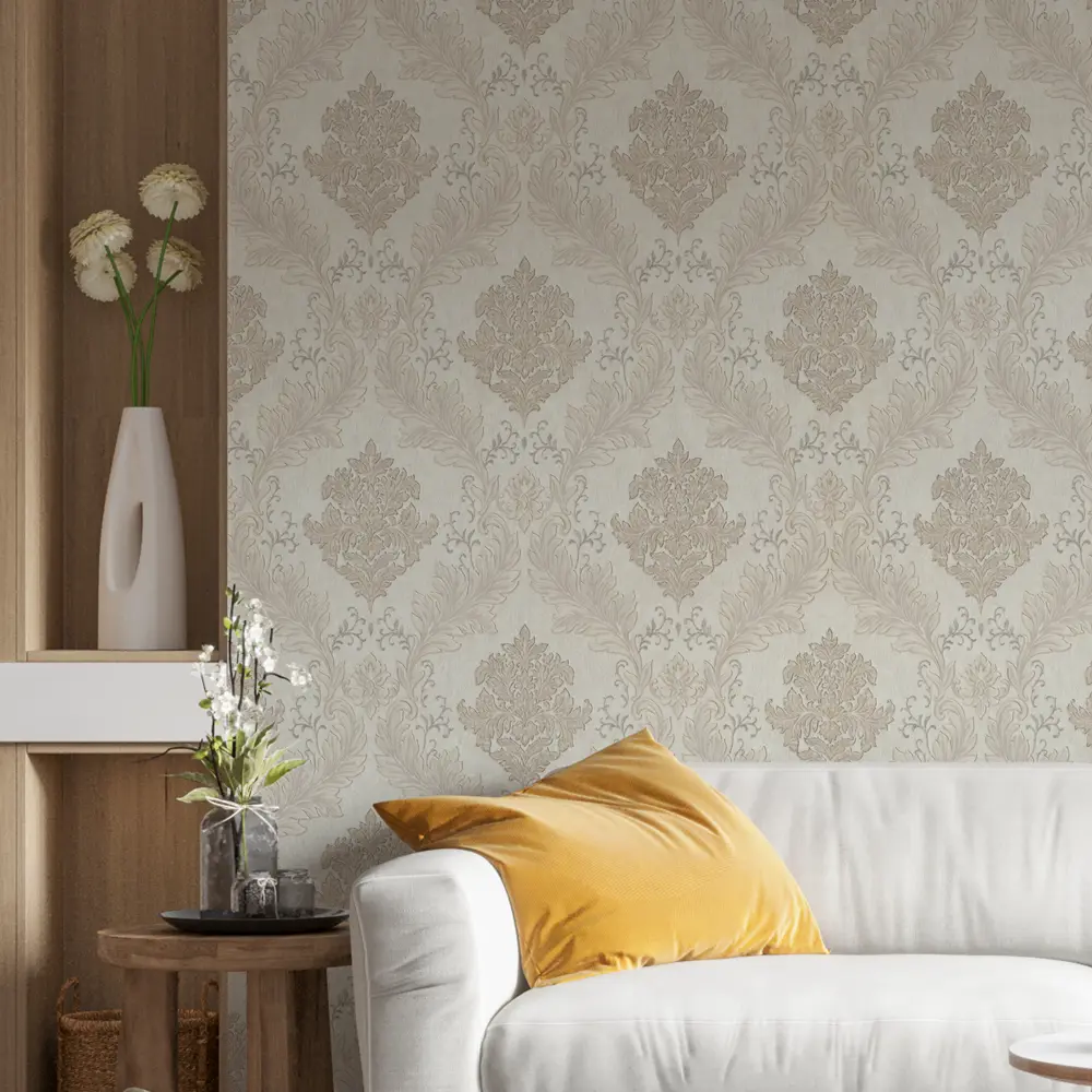 Обои флизелиновые Московская обойная фабрика Сиена-2 серо-золотые 1.06 м STLM-2179988 - Вид №2