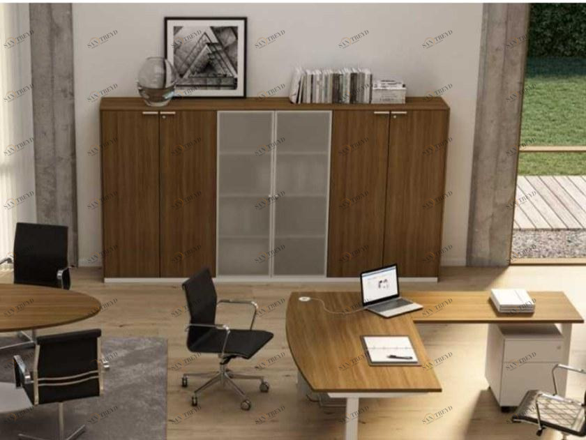 Bralco Офисный шкаф из закаленного стекла с распашными дверцами с замком Winglet sun-id-1359622