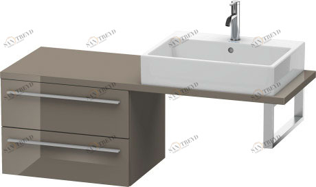 XL542808989 X-Large Шкафчик для компактной консоли Фланелево-серый глянцевый лак Duravit