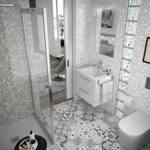 23281 SALGAR Мебель для умывальника FUSSION CHROME 600 2 ящика GLOSS WHITE 598 x 540 x 450 мм Глянцевый белый