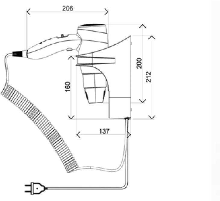 Mo-el Электрический фен для гостиниц  7200  - Вид №2