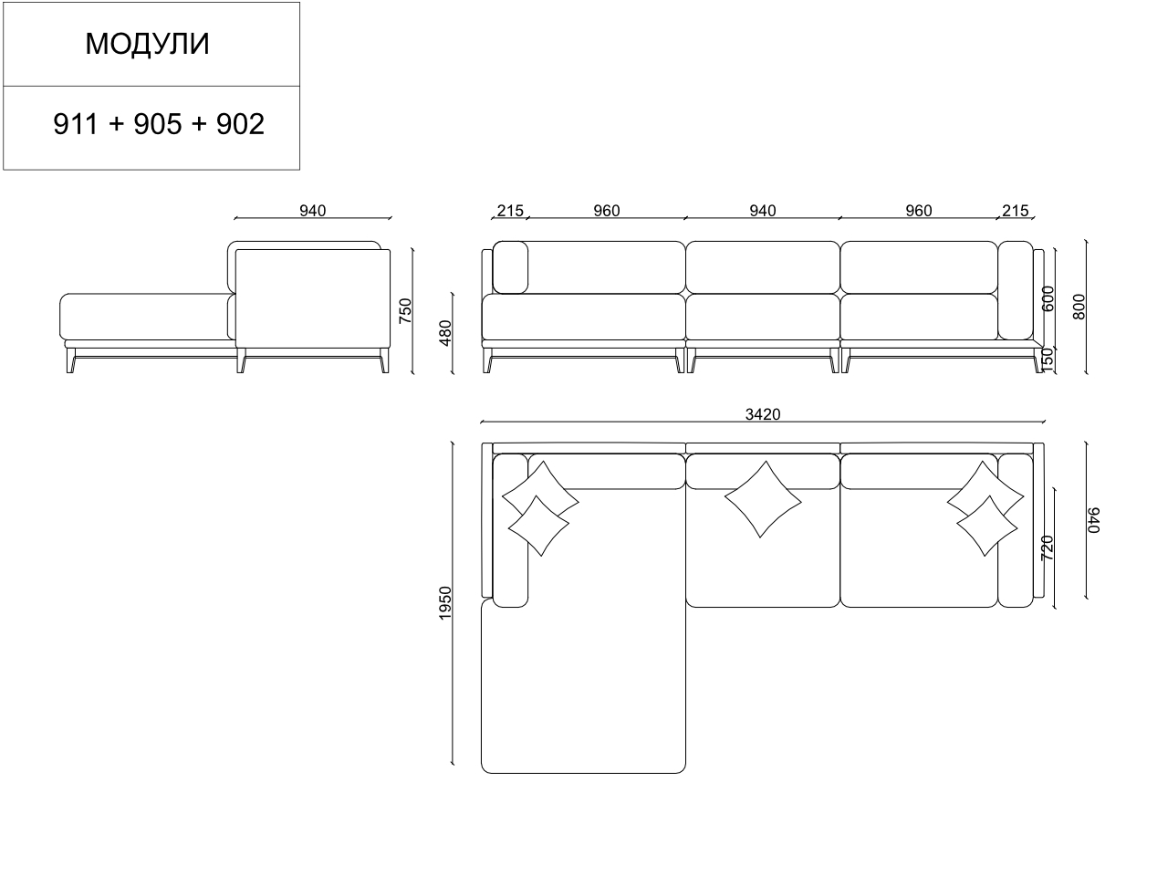 Диван Case угловой коричневый микровелюр THE IDEA ДИЗАЙНЕРСКИЕ 210537 Коричневый  - Вид №10