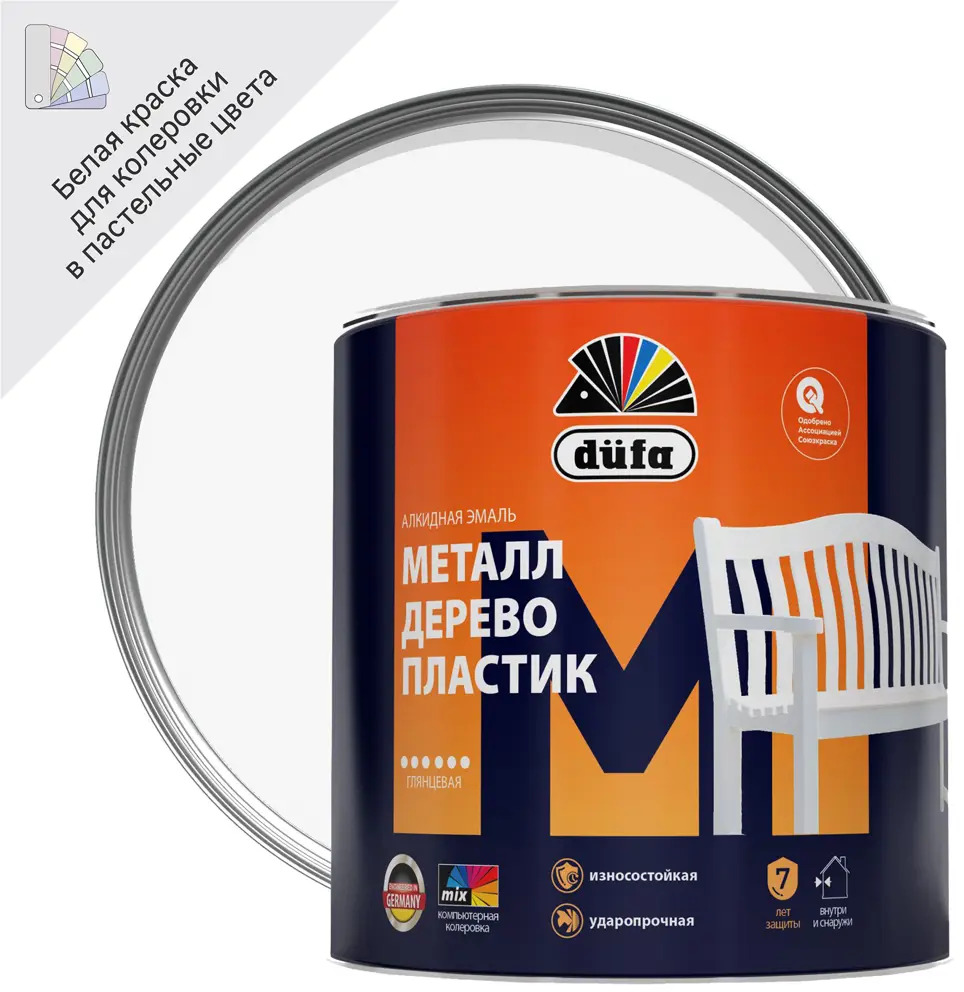 Алкидная эмаль Dufa Premium White для внутренних и наружных работ 18557683