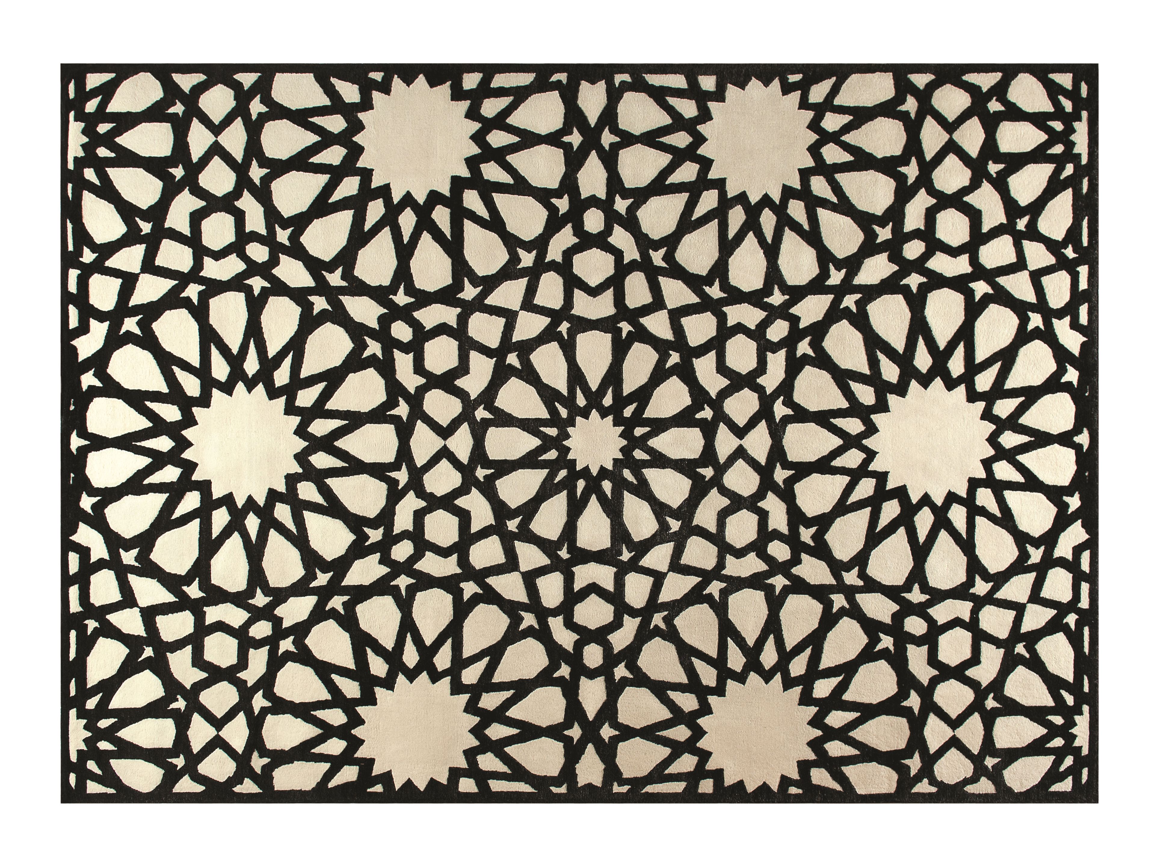 Прямоугольный ковер ручной работы с геометрическим рисунком ROCHE BOBOIS Globe trotter ARCH-00021126 - Вид №1