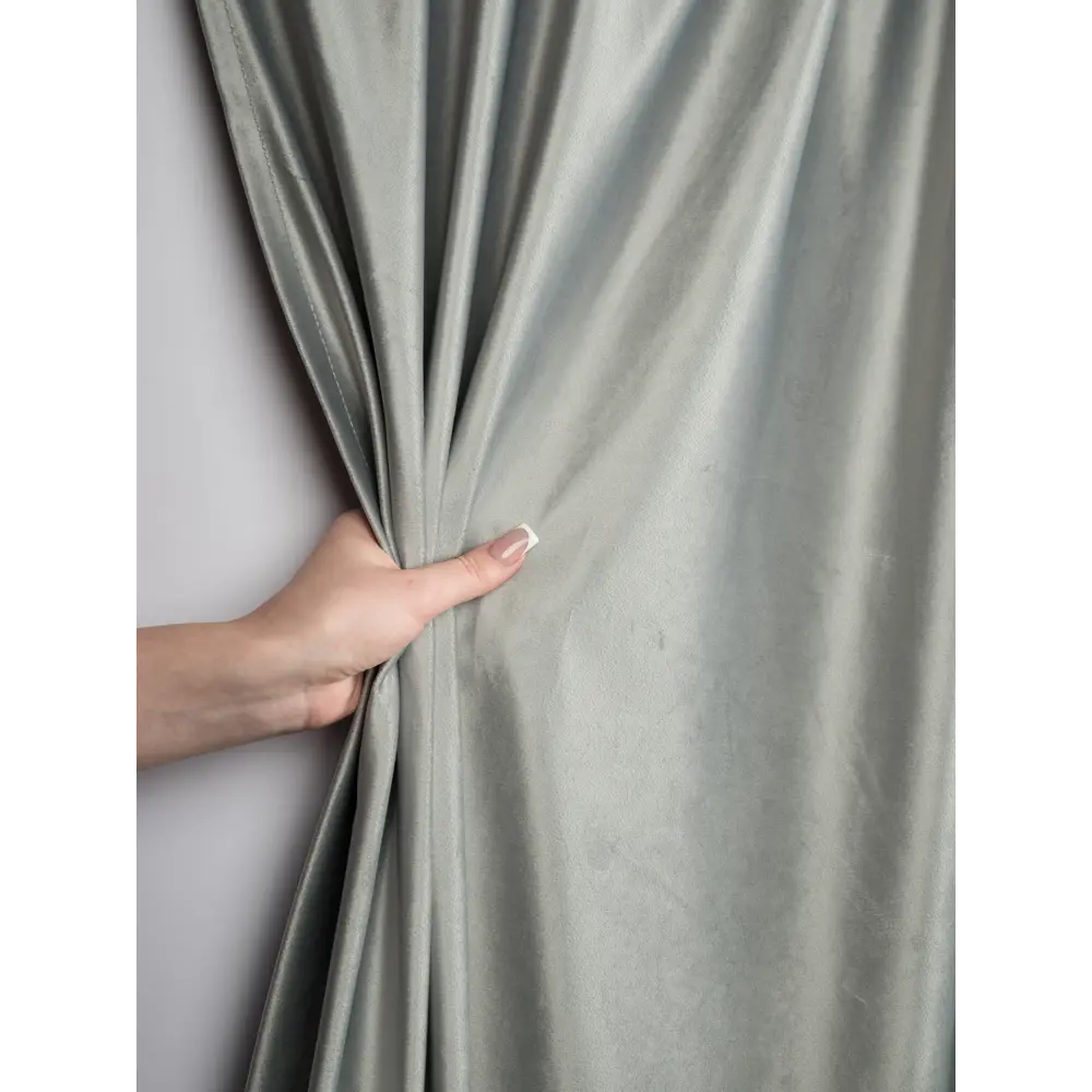 СТОЛИЦА ТЕКСТИЛЯ - Штора на ленте серый бархат 140x270 см для гостиной и спальни 89376359 STLM-1574886 - Вид №1