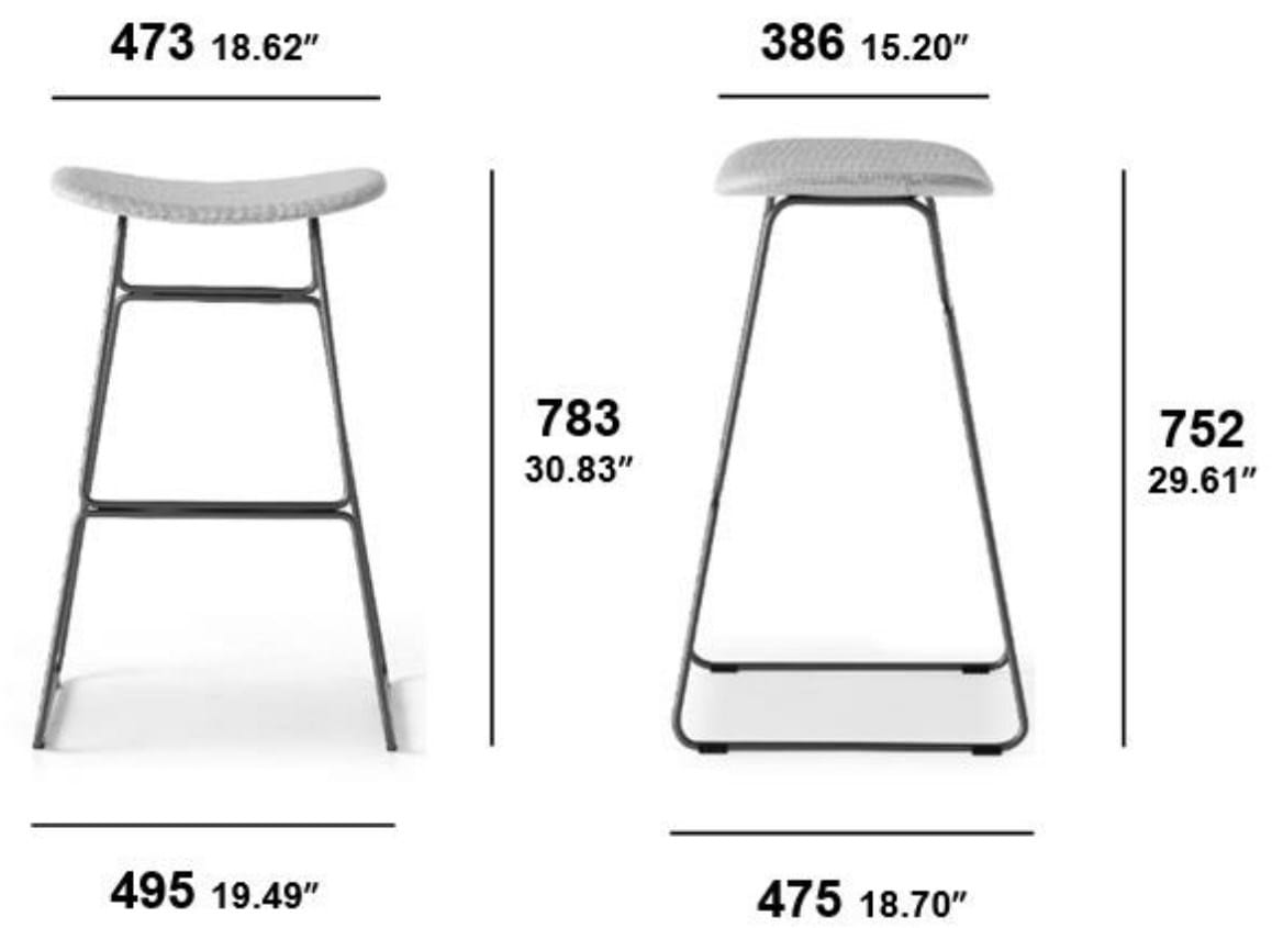 Высокий стул из ткани SITIA SKETCH ARCH-00021682 - Вид №3