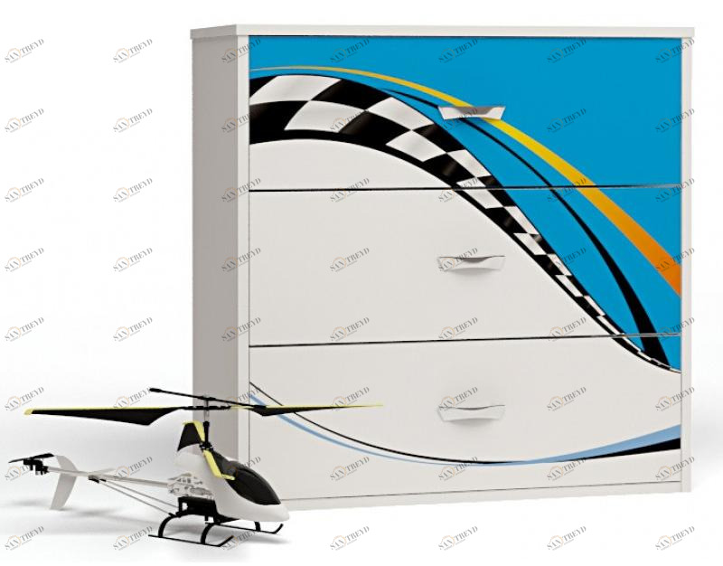 Комод ABC-KING 4 ящика,La-Man голубой 4631147956095