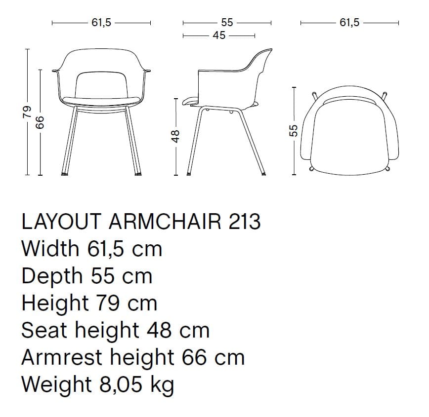 Стул из полипропилена с мягким сиденьем с подлокотниками Hay макет ARCH-00119434 - Вид №31