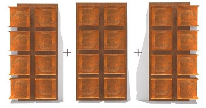 TrackDesign Модульный настенный книжный шкаф из стали и дерева  Ar0814003  - Вид №1