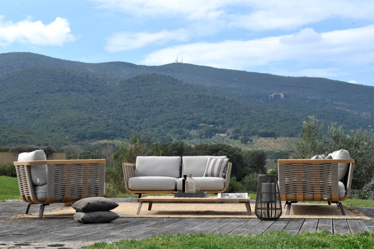 Садовое кресло из тикового дерева и полиолефиновой веревки Unopiù Добро пожаловать ARCH-00083959 - Вид №6