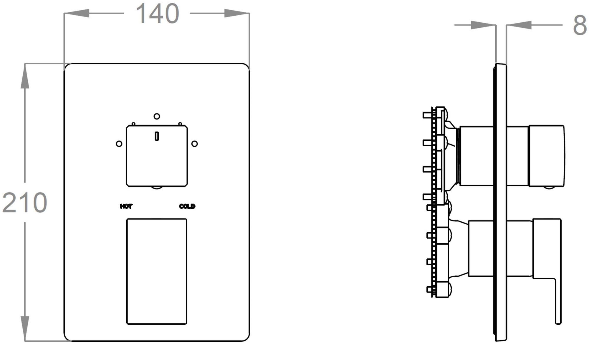 Fir Italia Смеситель для душа из латуни на 2 отверстия с тарелкой New playone 90 9050188 - Вид №1