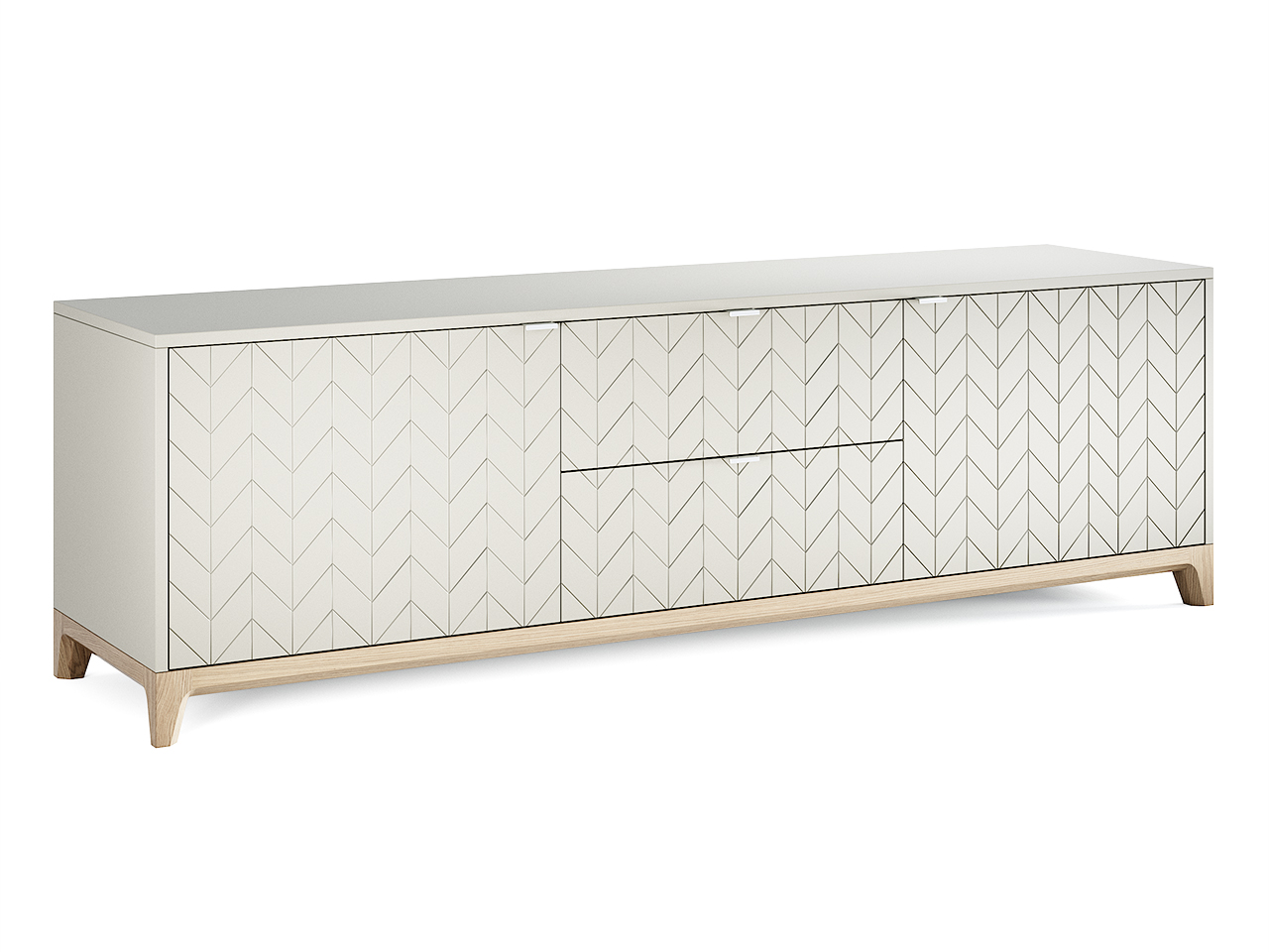 Тумба под телевизор с ящиками бело-серая Case №2 THE IDEA  210280 Белый  - Вид №1