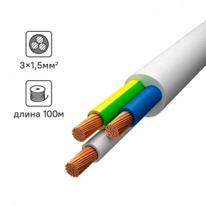 Электрический провод Угличкабель ПВС 3x1.5 100 м 89456251 STLM-2070421