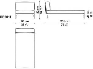 B&B Italia Outdoor Садовый лежак из ткани Ribes sun-id-1476475 - Вид №10