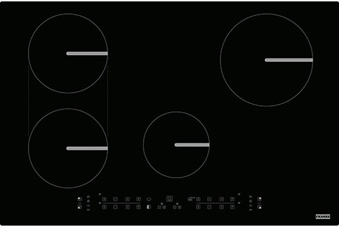 108.0606.110 Better, индукционная варочная поверхность, серия smart, 80см, 4 зоны нагрева, индукционный мост flexi, сенсорное управление, 9 ступеней мощности, прямые края, установка сверху или вровень со столешницей, черная Franke Franke Smart 