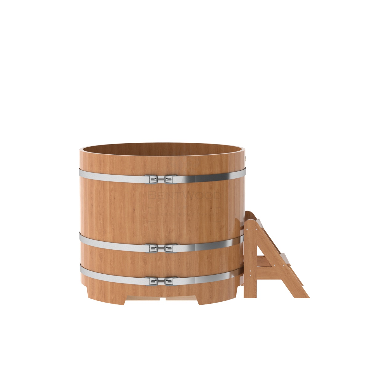 1280 Купель круглая из дуба d=1,17х1,0 натуральная Alyarus  - Вид №2