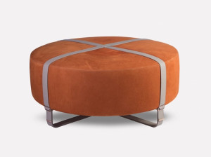 Круглый пуф из нубука