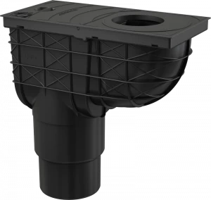 Ливнеотвод 300×155/125/110 мм, сток – прямой, черный