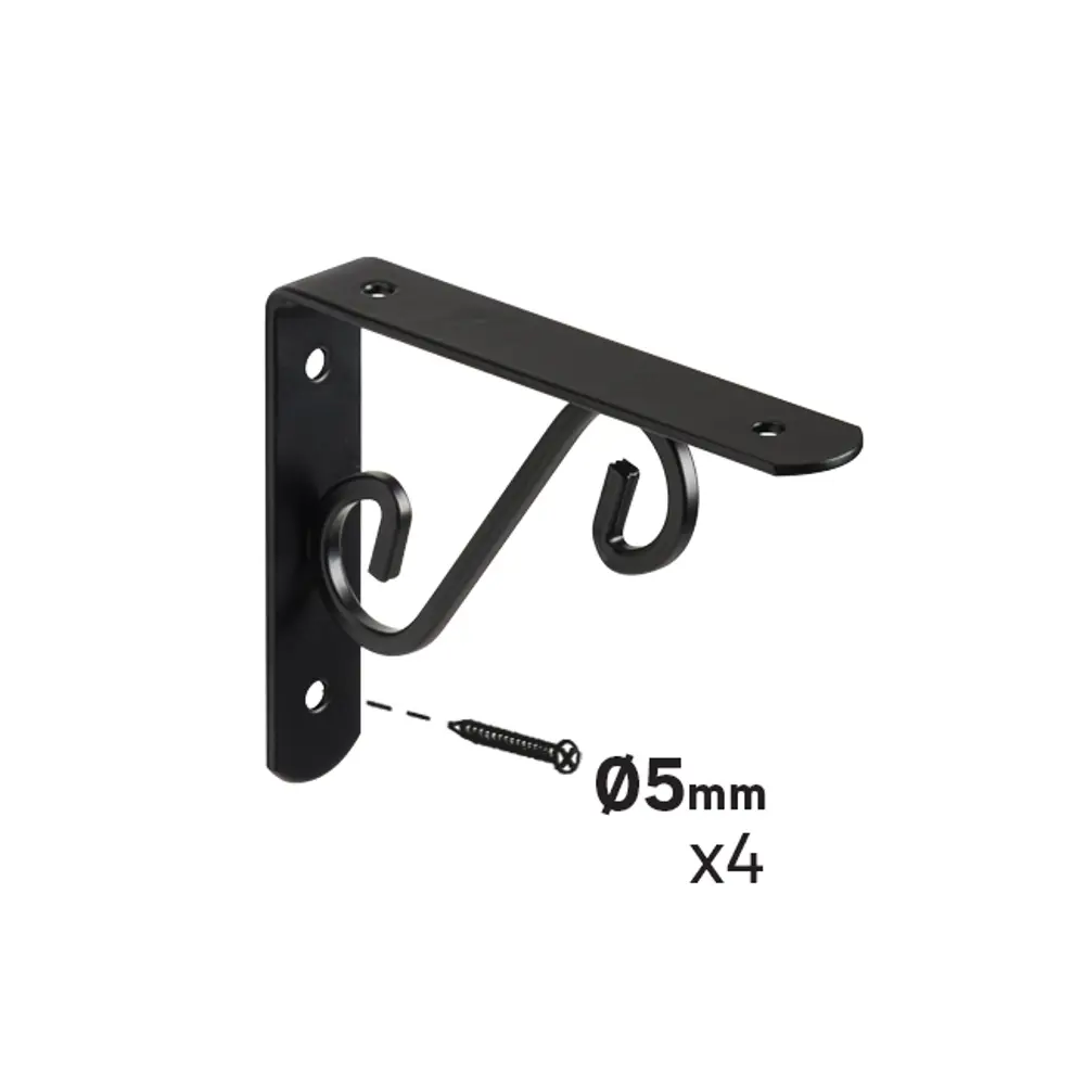 Декоративный кронштейн Volute 11x14 см нагрузка до 25 кг цвет черный Santreyd STLM-2011576 - Вид №4