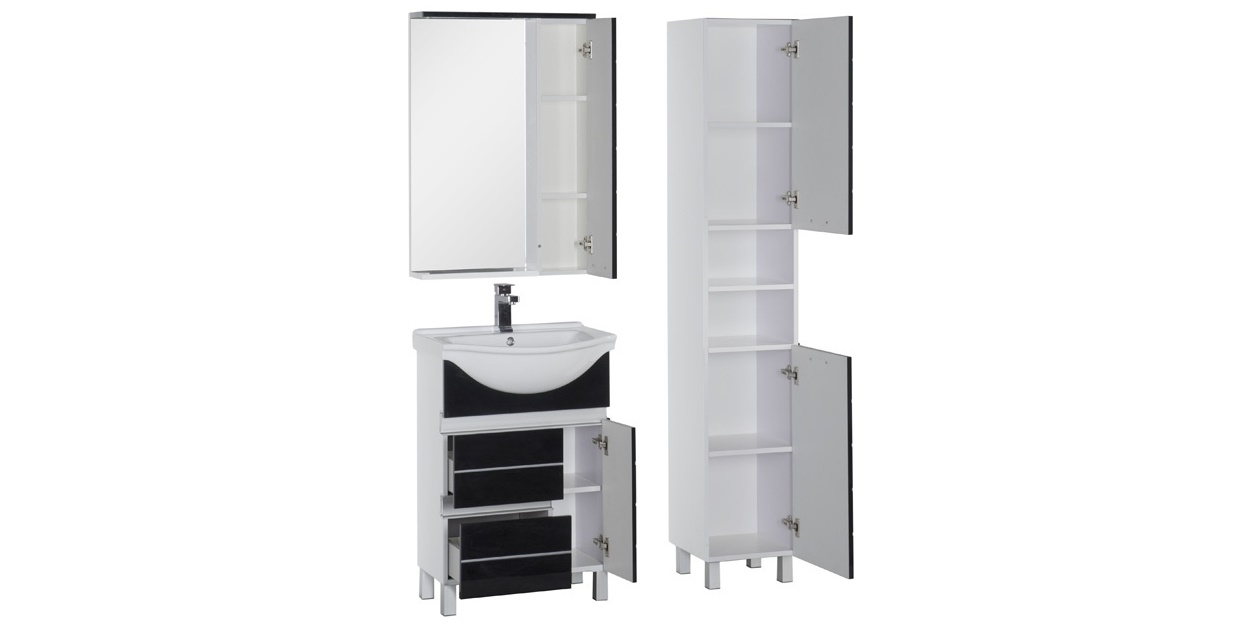 Комплект мебели Aquanet Доминика 60 черный 00172404 - Вид №3