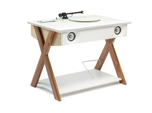 Акустический динамик из орехового дерева с поворотным столом